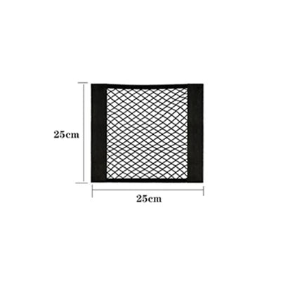 Car Seat Back Organizer Trunk Net Mesh Pocket Elastic String Net Magic Sticker Universal Portable Storage Bag Car Accessories