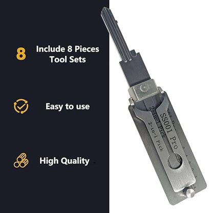1-5X Lockpicking Lock Decoder SS001 O-ring Pickup Kit Pick Locksmith Tools Key Decoder Precision Hook Door Maintenance Repair
