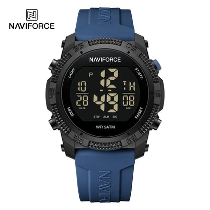 NAVIFORCE Brand Original Men Fashion Watch Water Resistant Personality Wristwatches Luxury Silicone Strap Electronic Clock 2024