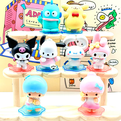 Sanrio Kuromi My melody Hangyodon Cinnamoroll Pompom Purin anime blind box figurine desktop cute ornament gift decoration kawaii
