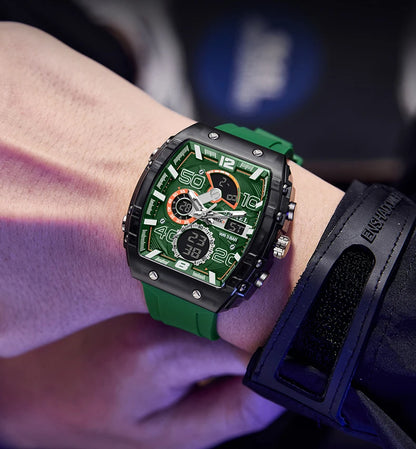 SMAEL Brand 8109 New electronic watch fashion square dual display waterproof luminous Multi-color For Men