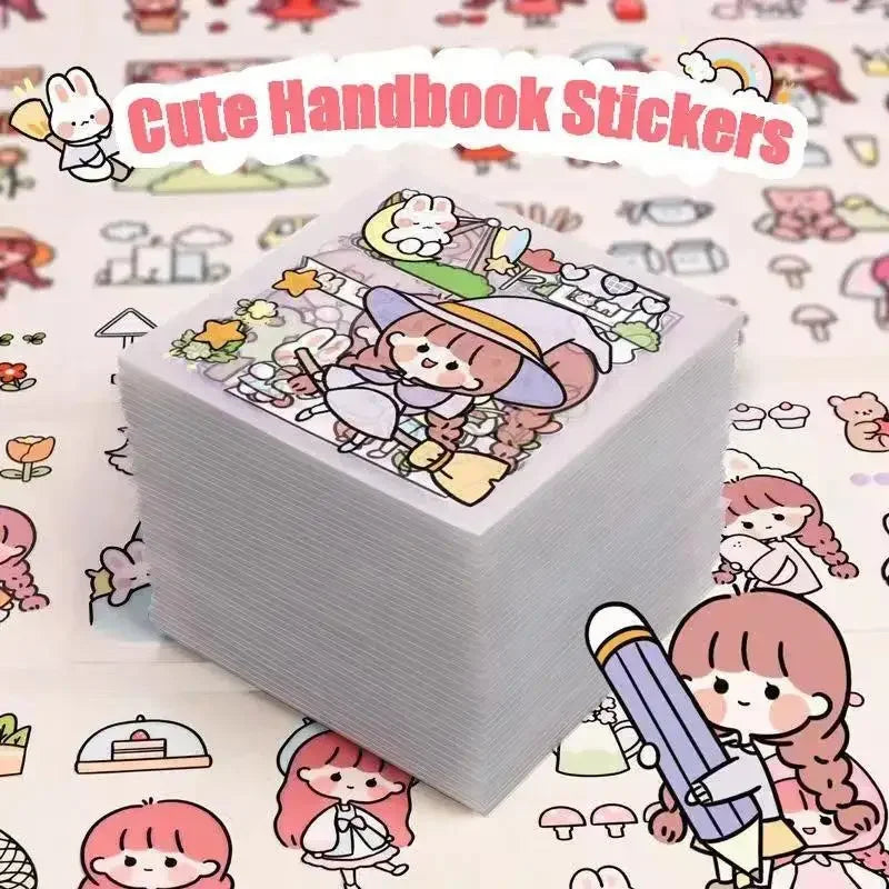 100/50/20/10 Pcs Kawaii Stickers PET Cartoon Scrapbooking Cute Sticker DIY Junk Journal Stickers Decoration Stationery Supplies