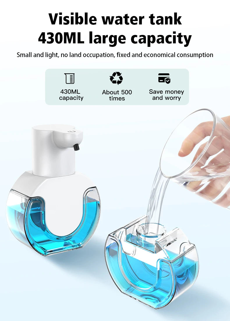 New Wall Mounted Automatic Soap Dispenser Foam Smart Hand Washing Machine 500ml Liquid Rechargeable Bathroom Induction Sensor