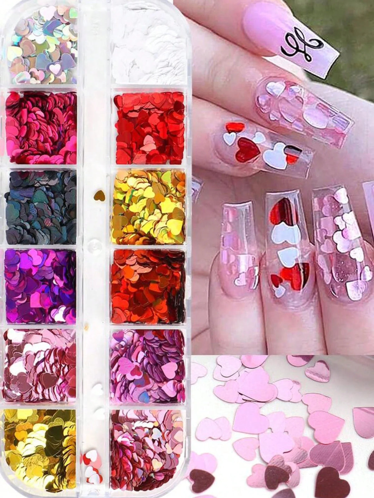 12Grids Mixed Mini Christmas Gems Nail Charms 2mm Luxury Crystal Nail Glitter Rhinestone Red/Green Flatback Christmas Nail Parts