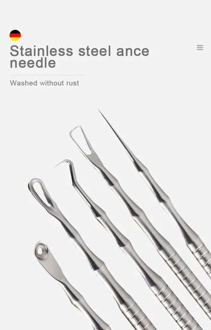 New German Acne Blackhead Removal Needles Pimples Blackhead Clip Tweezers Beauty Artifact Blemish Extractor Remover Needle Tool