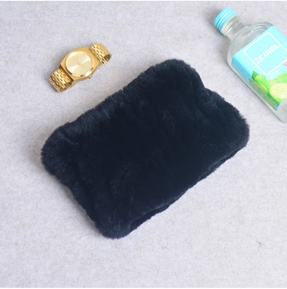 Women Handmade Stretch 100% Real Rabbit Fur Scarf Knit Genuine Rex Rabbit Fur Headbands Girls Natural Rabbit Fur Ring Scarves
