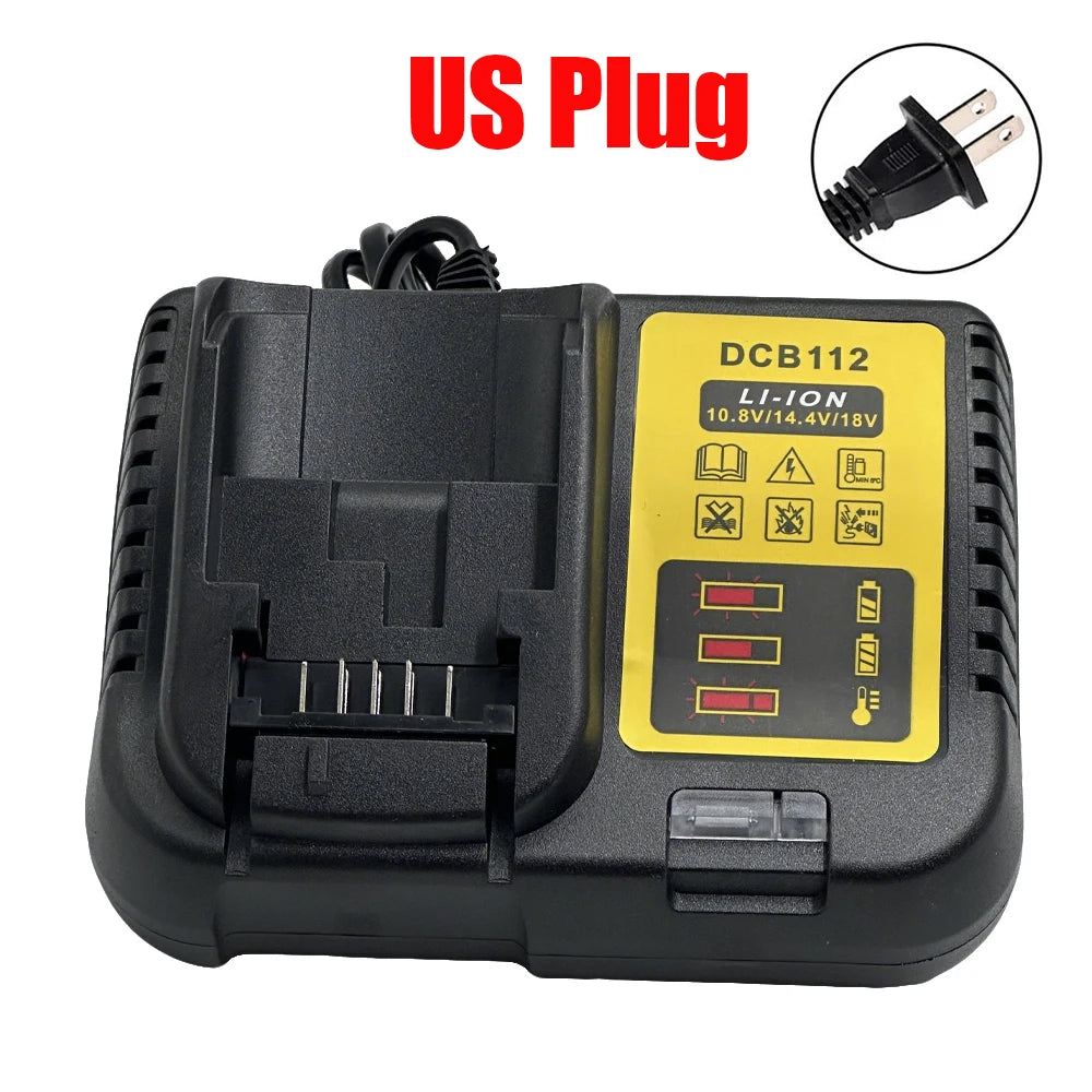 DCB112 Battery Charger For Dewalt 10.8V 12V 14.4V 18V 20V DCB206 DCB205 DCB204 DCB203 DCB120,DCB107 DCB115 DCB105(No battery)
