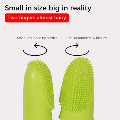 Dual Finger Set Pet Toothbrush Oral Cleaning Dog Flexible Durable Suppleness Toothbrush Safe Non-toxic Easy Clean Pet Products