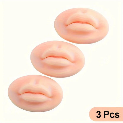 1/3/5Pcs Soft Silicone lip practice 3D Practice Lips Mold  With Teeth Reuseable Training Skin For Lip Blush Permanent Makeup