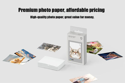 Original 100% Xiaomi ZINK Pocket Printer Paper Self-adhesive Photo Print 50pcs Sheets Xiaomi 3-inch Mini Pocket Photo Printer CN