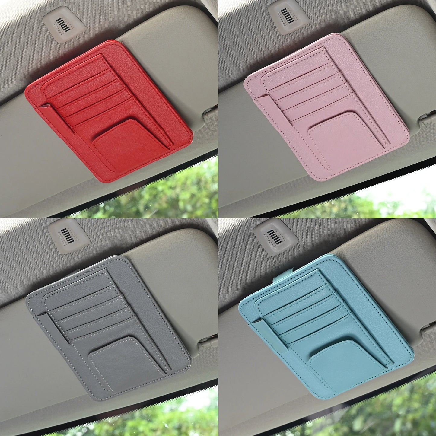 JFBONIN Car Visor Organizer Multi-Pocket Pouch Bag Card Glasses Storage Holder Scratch-resistant Auto Visor Holder For Car