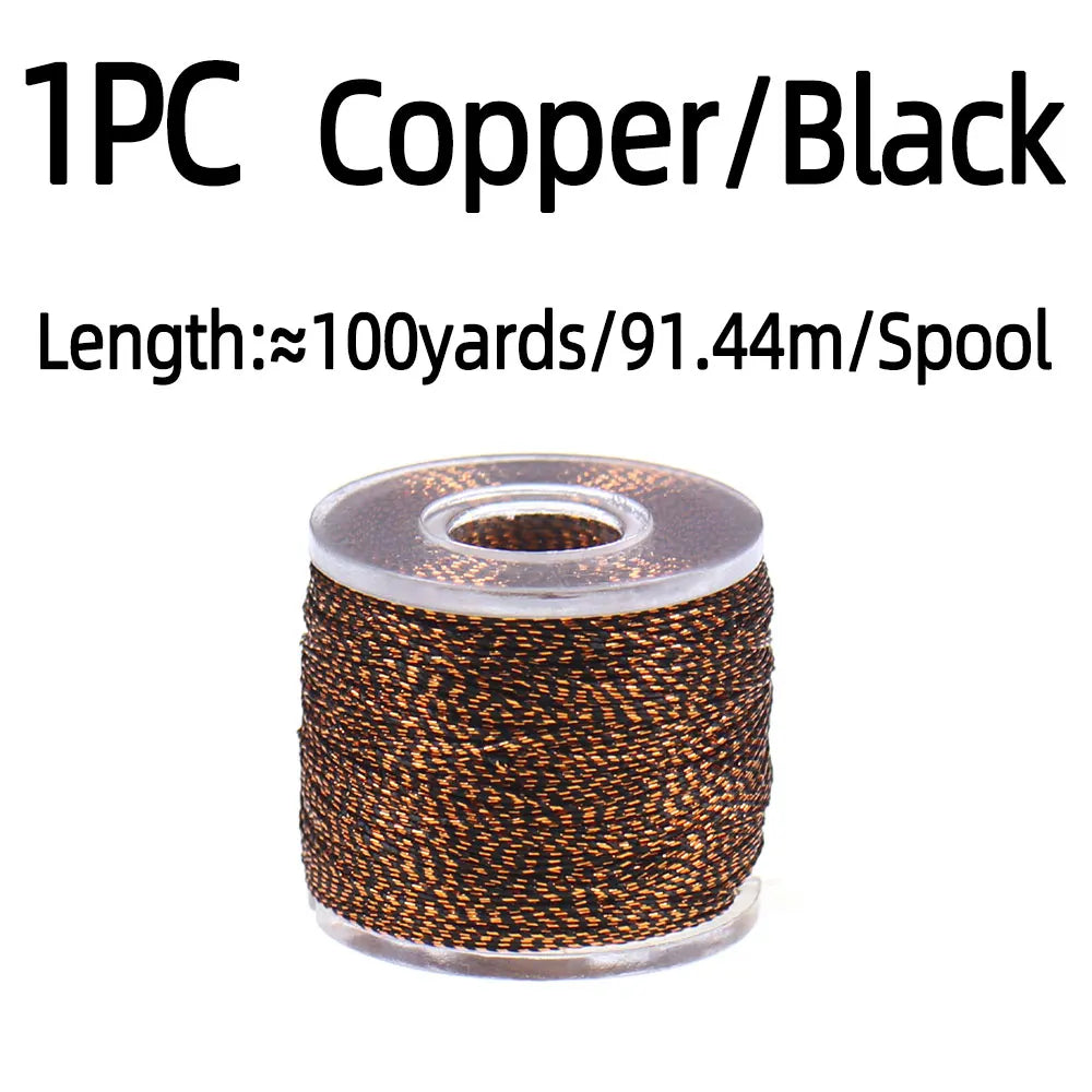 100 Yards/Spool Fishing Rod Building Metallic Thread Nylon Fibers Guide Ring Fix Line Jig Hook Tying Rod Repairing Line