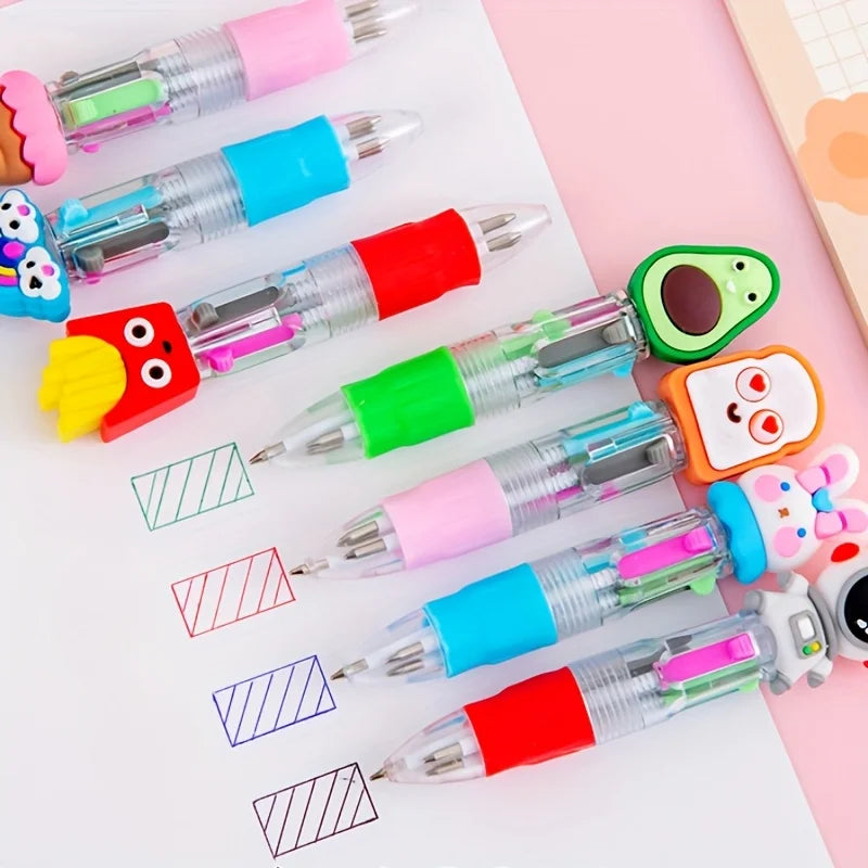 5-20Pcs/Lot Cute Cartoon 4 Color Mini Ballpoint Pen KawaiiUnicorn Flamingo Retractable Stationery Gift SchooOoffice Supplies