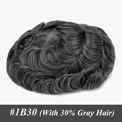 Male Hair Prosthesis 0.12-0.14mm Injection Skin Toupee Man Wigs For Men Wig Men's capillary prothesis 100% Human Hair Men's Wigs