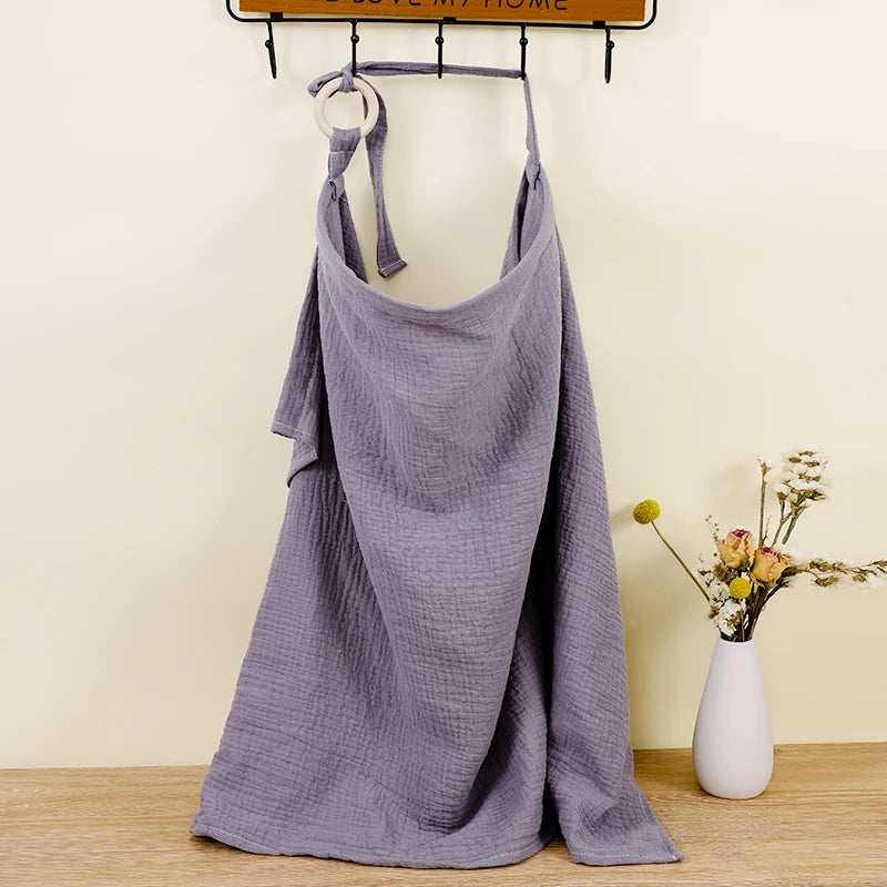 100% Cotton Mother Outing Breastfeeding Cover Muslin Baby Feeding Nursing Shawl Adjustable Privacy Apron Stroller Blanket