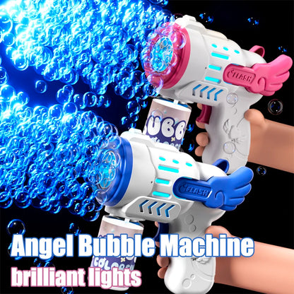 Fully Automatic Bubble Gun Rocket Bubbles Machine Automatic Blower with Bubble Liquid Toy for Kids Beach Outdoor Bubble Gifts