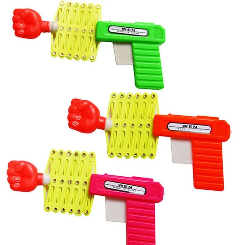 2PCS Retractable Fist Shooter Trick Toy Gun Funny Prank Toys Plastic Festival Gift for Fun Classic Elastic Telescopic Fist
