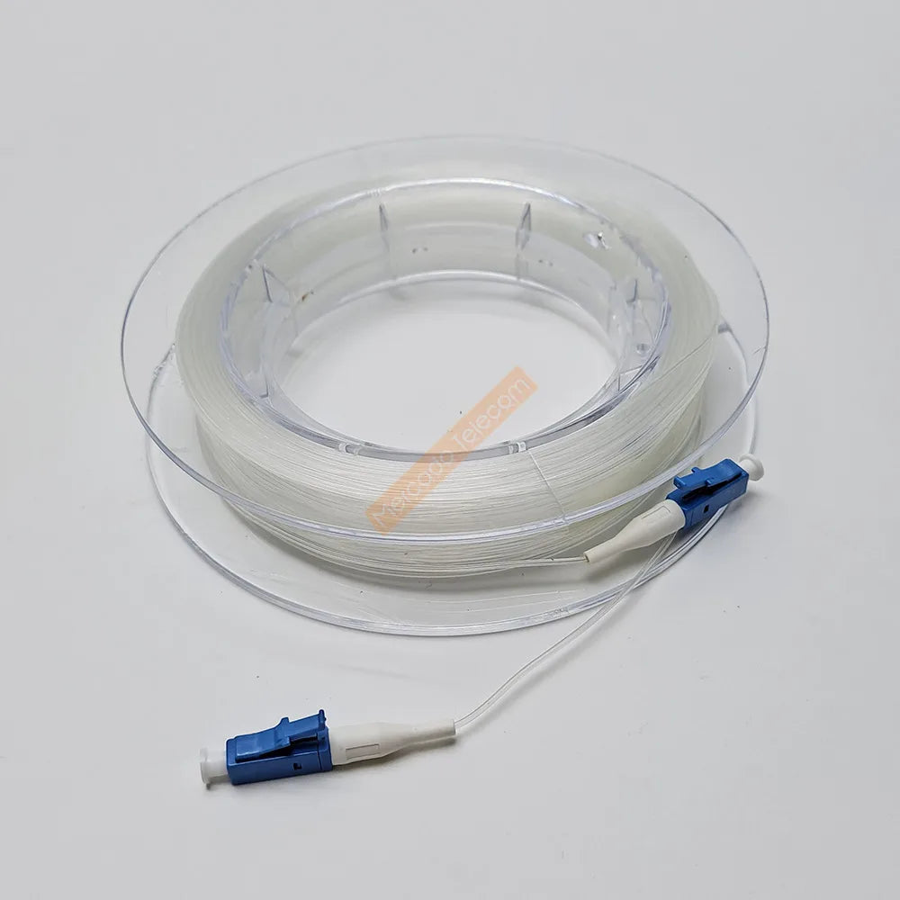 LC-LC Indoor transparent fiber optic cable G657A2 invisible LC/UPC singlemode single core jumper 20m 30m 50m
