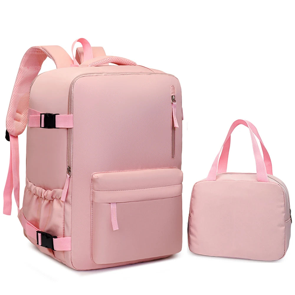 2-Piece 40×30×20cm 180 °   Full Opening Backpack Set, Large Carry-On with Tote Bag for Travel, Business, School & Daily Commuting