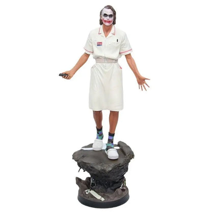 16cm Joker Heath Ledger Action Figure Sitting Green Suit Handheld Joker Mask Doll Desktop Decoration Model Toy Christmas Gift