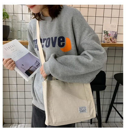 Women Handbag Simple Corduroy Portable Large Capacity HandBag Ins Fashion Trend Small Square Handbag Single Shoulder Bags