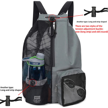 Drawstring Beach Storage Bag Sports Backpacks Basketball Bag Men Women Beach Backpacks Summer Swim Rucksack Mesh Sports Bag
