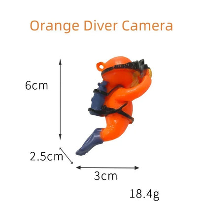 Fish Tank Scenery Ornaments Diver Decor Blue Fatty Diver Ornamental Fish Tank PVC Solid Floating Doll Aquarium Hanger Safe