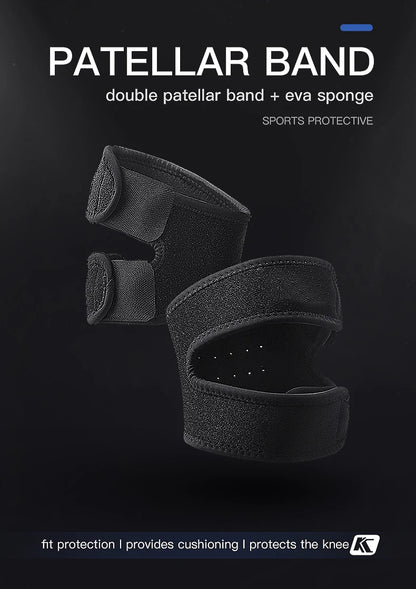 1PC Pressurized Knee Wrap Sleeve Support Bandage Pad Elastic Braces Knee Hole Kneepad Safety Basketball Tennis Cycling