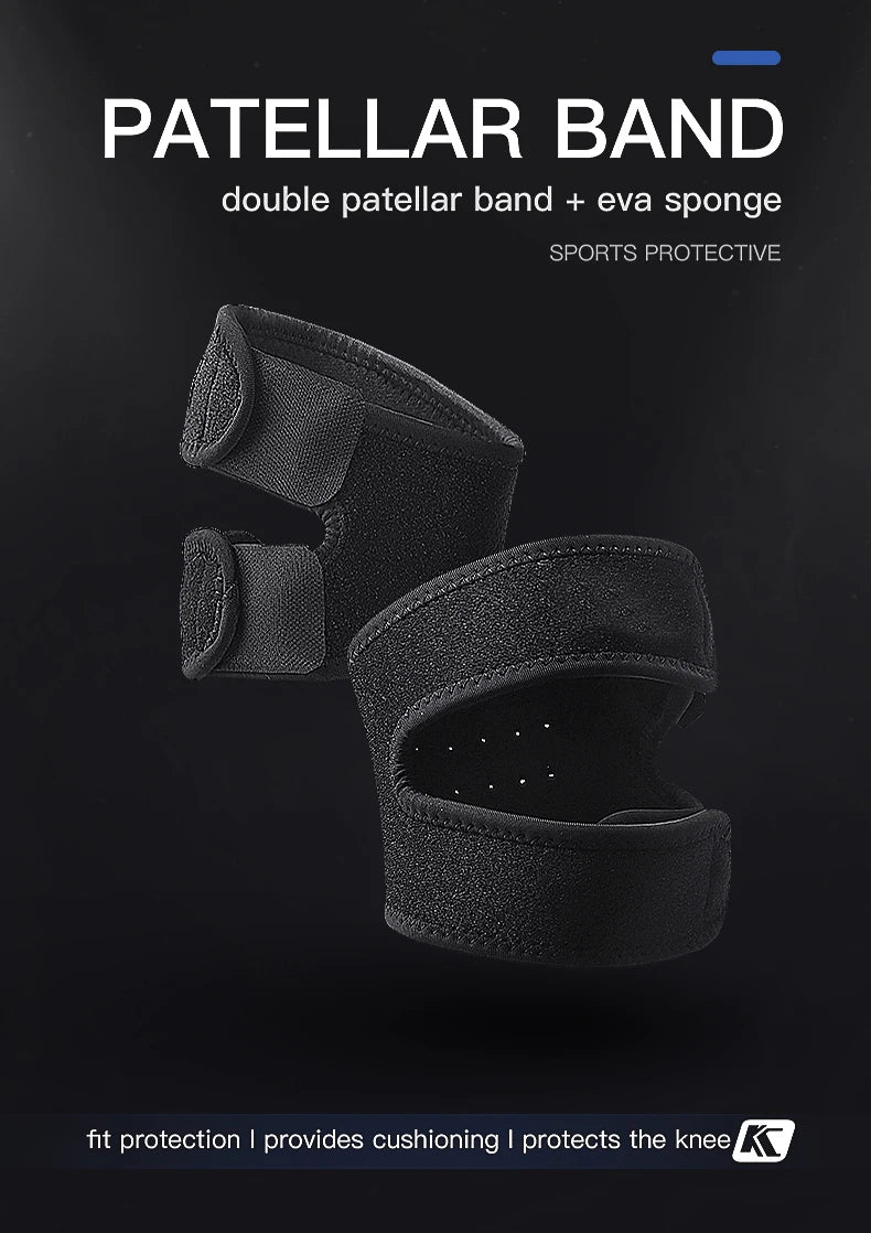 1PC Pressurized Knee Wrap Sleeve Support Bandage Pad Elastic Braces Knee Hole Kneepad Safety Basketball Tennis Cycling