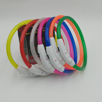 USB Charging Necklace Led Luminous Dog Collar Light , Flashing DIY Glowing Safety Anti Lost Cat Dogs Collar Accessories Supplies
