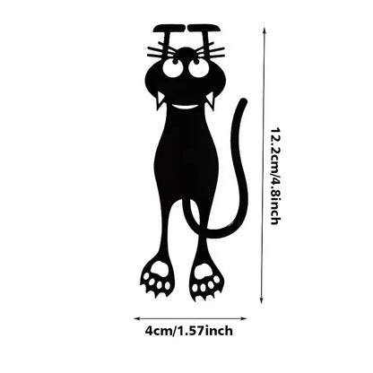 1-5PCS Kawaii Black Cat Bookmarks for Books 3D Plastic Stereo Animal Book Mark for Student Teacher's Gifts Creative Stationery