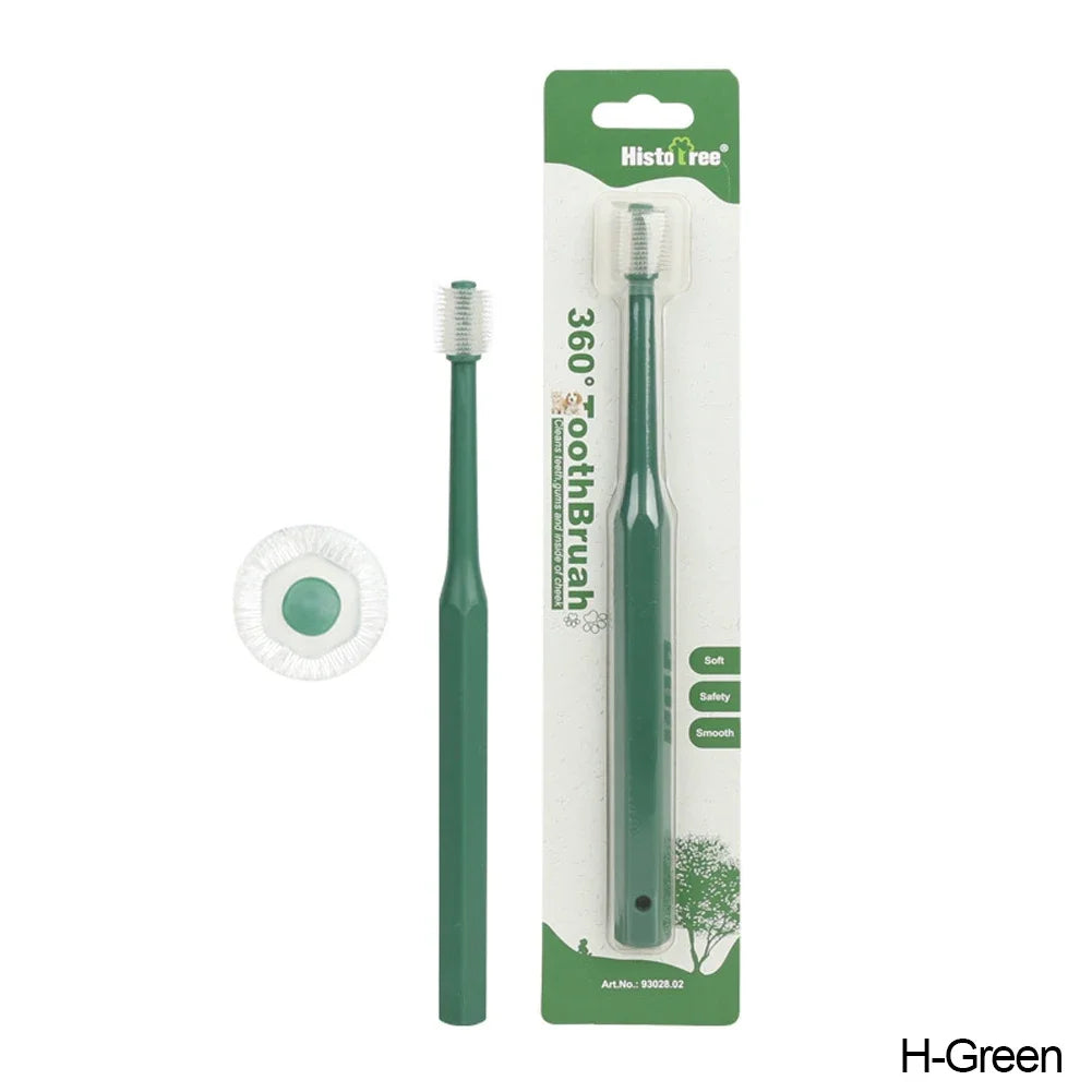 Pet Cat Toothbrush Super Soft Nylon Bristles Tooth Brush 360 Degree Oral Cleaning&Cat Face Blackhead Cleaning Cat Acne Brush