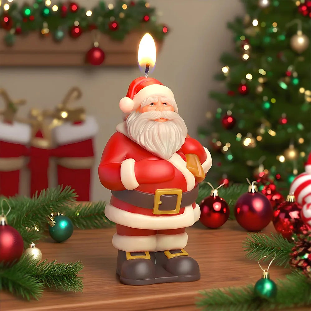 Christmas Santa Claus Silicone Candle Molds Aromatherapy Gypsum Soap Baking Mould Festival Ornament Decor Xmas Gifts Making Mold