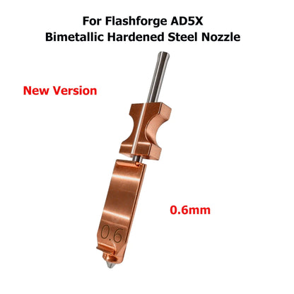 Flash Forge Ad5x Accessories Bimetallic Nozzle AD5X New Upgraded Hardened Steel Hotend Nozzles 0.2/0.4/0.6/0.8 3D Printer Parts
