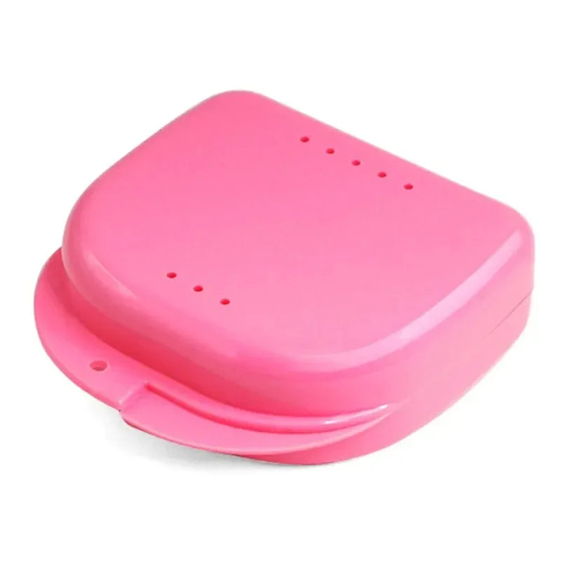 1x Denture Tray Box Dental Orthodontic Retainer Case Plastic Teeth Container False Teeth Protective Case For Storage Cleaning