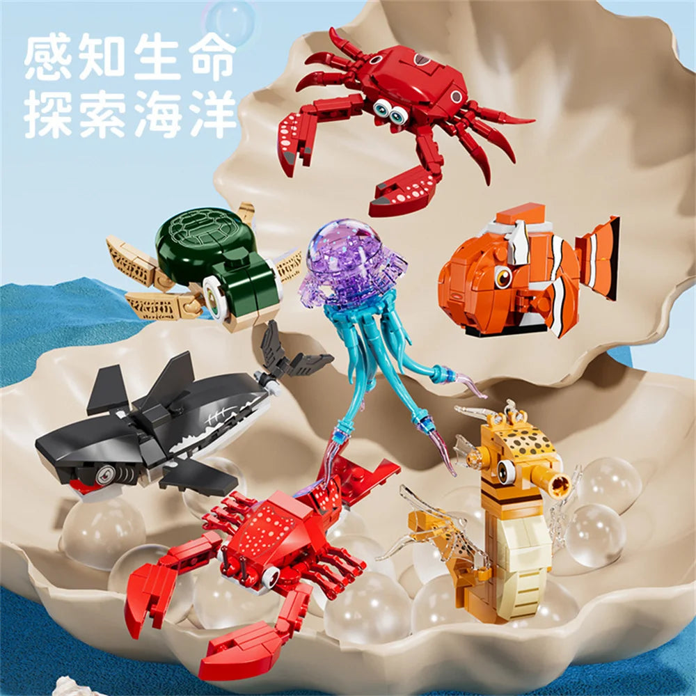City Farm Vegetable Garden Cute Animals Insect Dragonfly Spider Mantis Centipede Grasshopper Honeybee Building Block Bricks Toy
