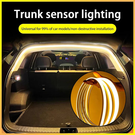 12V Dynamic Flowing Car Trunk LED Strip High-Brightness Wiring Automatic Sensing Tailgate Light Strip Tool-Free Installation