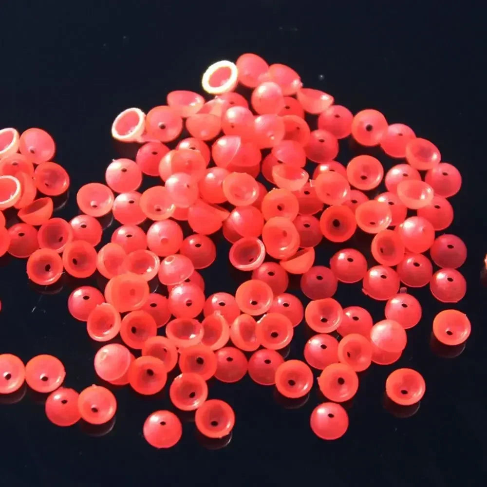 100pcs Luminous Half Round Stopper Beads Fishing for Sea Fishing Floating Tackle Fishing Tools Fishing Accessories