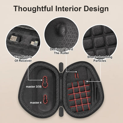 Carrying Case Compatible with Logitech MX Master 4/3S/3 Mouse, Waterproof PU Leather Travel Bag with Precise Receiver Slot