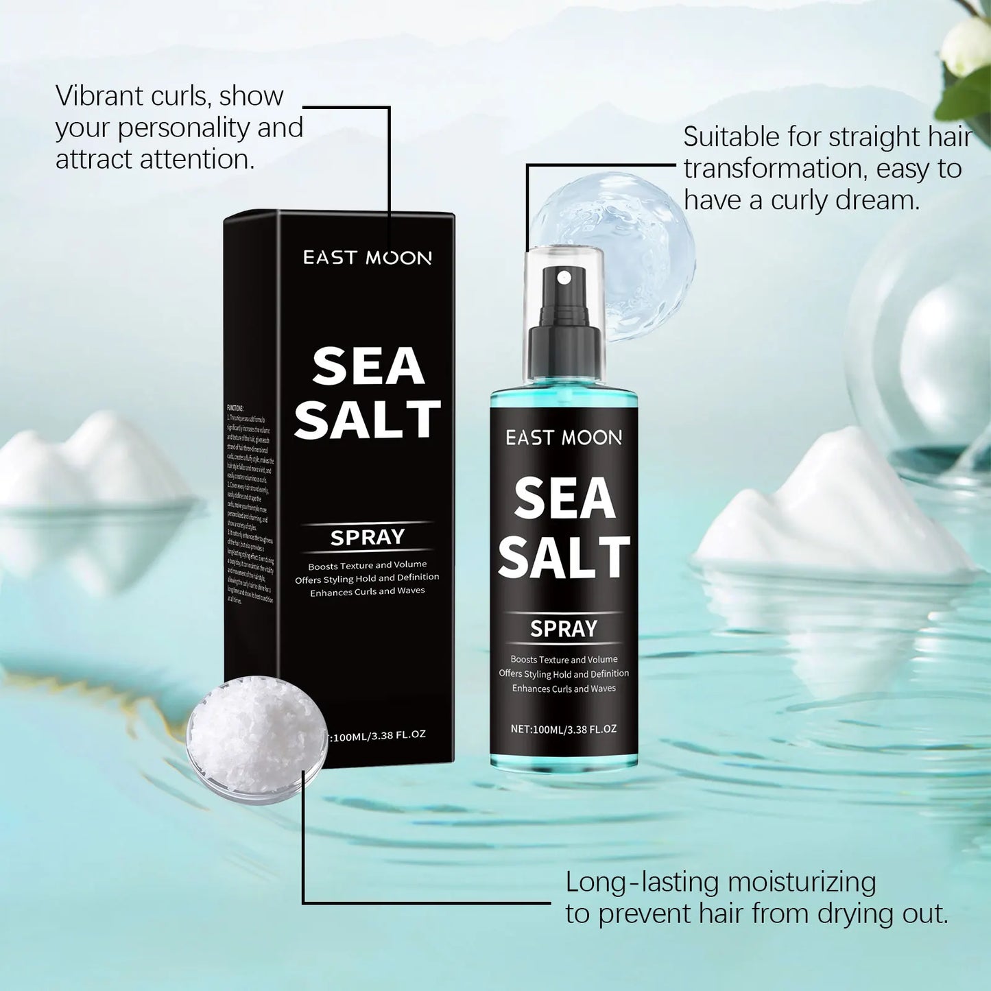 Sea Salt Hair Styling Spray Improving Thickening Strong Holding Non Greasy Fluffy Volumizing Reducing Sticky Hair Nourishing Oil