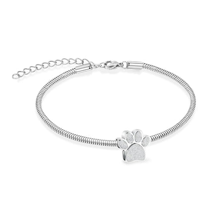 Cremation Jewelry Stainless Steel Adjustable Bangle Memorial Paw Print  Bracelets Ash Holder for Pet Keepsake Jewelry