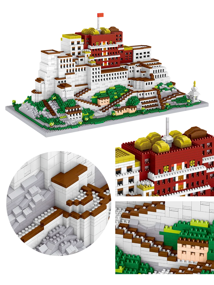 10000pcs Bricks Potala Palace 3D Plastic Model Architecture Micro Bricks for Adults Building Blocks Toy Kits Assemble Decoration