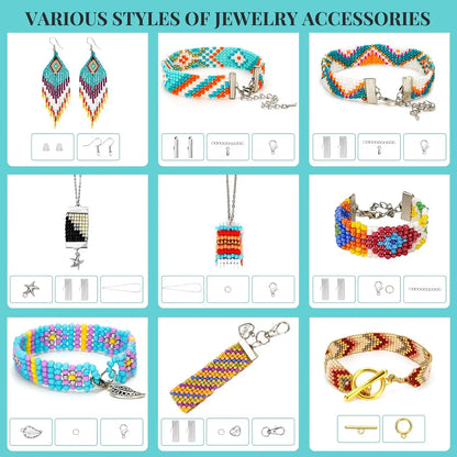 DIY Bead Loom Kit for Jewelry Bracelets Earrings Necklaces Making Handmade Beading Loom Kits Weaving Knitting Machine Craft Tool