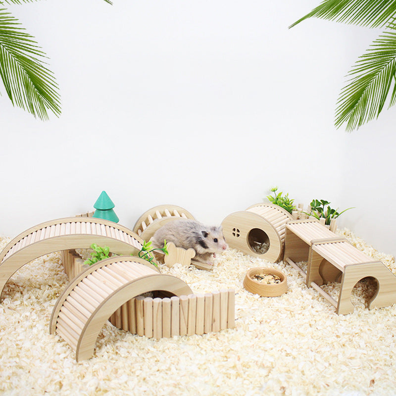 S/M/L Hamster Climbing Ladder Wooden Bridge for Guinea Pigs Rats Small Animals Toys Cage Decor Accessories Szczury Akcesoria