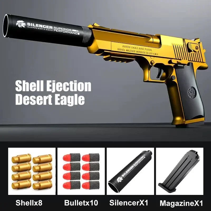 Desert Eagle Toy Gun Shell EjectionAirsoft Pistol Soft Foam Bullet Outdoor CS Weapon for Boys Girls Shooting Game Bitthday Gift