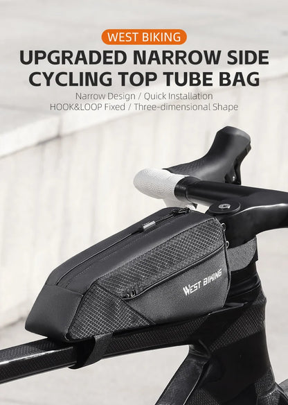 WEST BIKING Bicycle Top Tube Bag 1.2L Portable Bike Front Frame Bag 3D Stereo Cycling Tool Bag MTB Road Bike Accessories