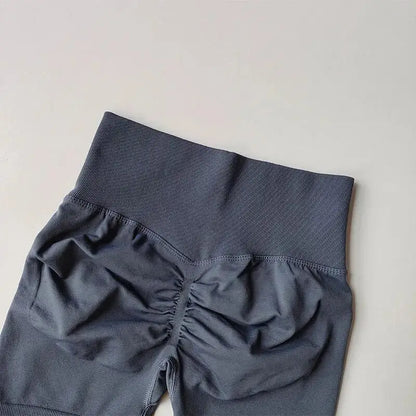 women's high-waisted hip-enhancing sport shorts, with waist shaping, slimming effect, quick-drying hip, three-point fit leggings