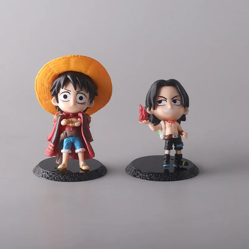 8pcs/set ONE PIECE Luffy Zoro Ace Sabo Shanks Nami Yamato Law Action Figure Collection Anime Model Doll Toys Ornament
