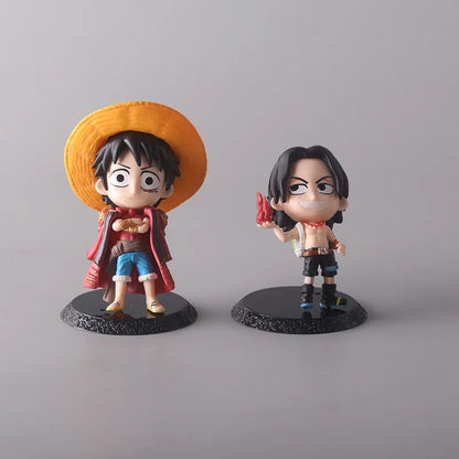 8pcs/set ONE PIECE Luffy Zoro Ace Sabo Shanks Nami Yamato Law Action Figure Collection Anime Model Doll Toys Ornament