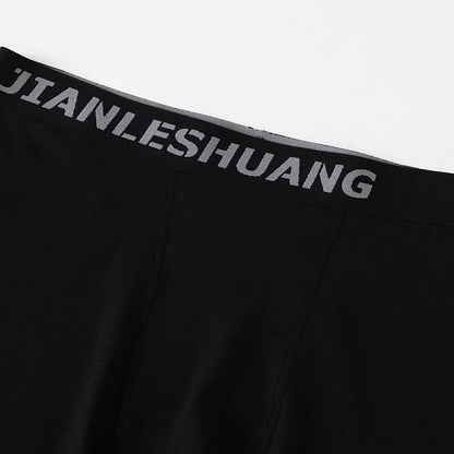 1/5 Pcs Men's Plus Size Black And White Long Sports Underwear Running Fitness Basketball Football Elastic Waist Shorts Teenagers
